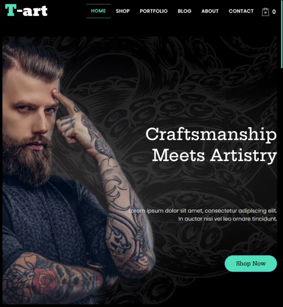 Website template T-Art created with TOWeb