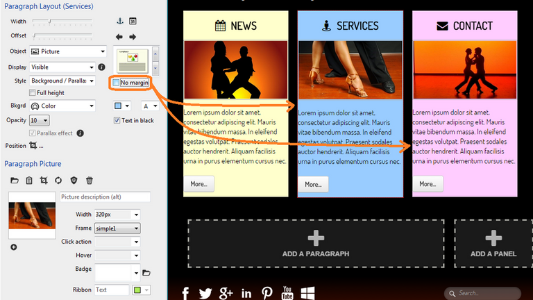 you tube different margins on different pages