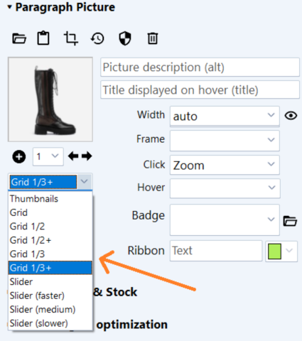 product image display modes