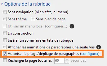 Option de pliage automatique des paragraphes dans TOWeb