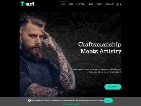 Modèle de site T-ART réalisé avec TOWeb